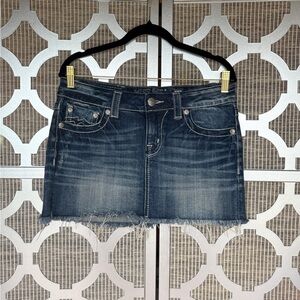 Miss Me Distressed Denim Mini Skirt